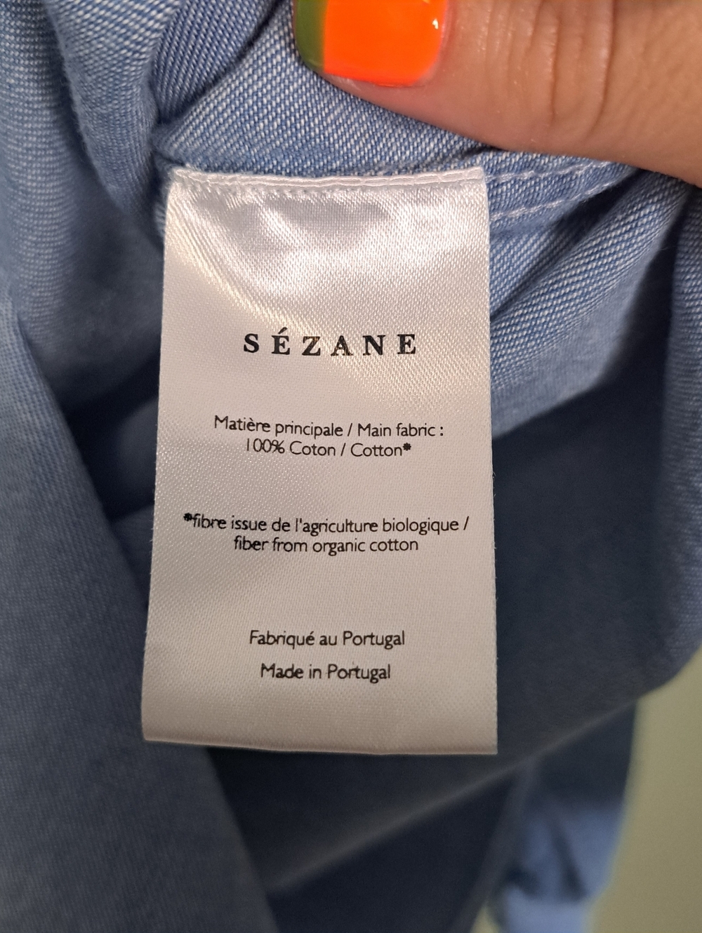 Sezane Servanne Shirt Denim 32 NWOT - Picture 8 of 9
